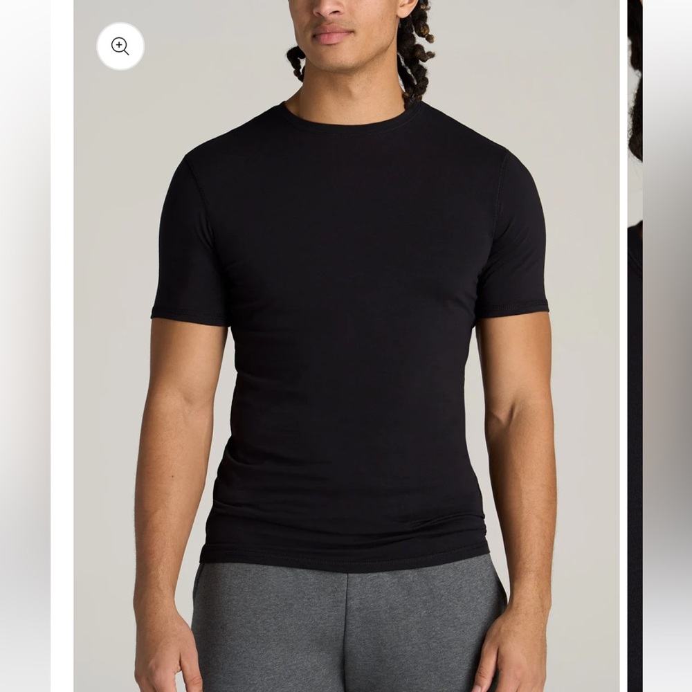American Tall THE ESSENTIAL SLIM-FIT CREWNECK MEN'S TALL TEES IN BLACK